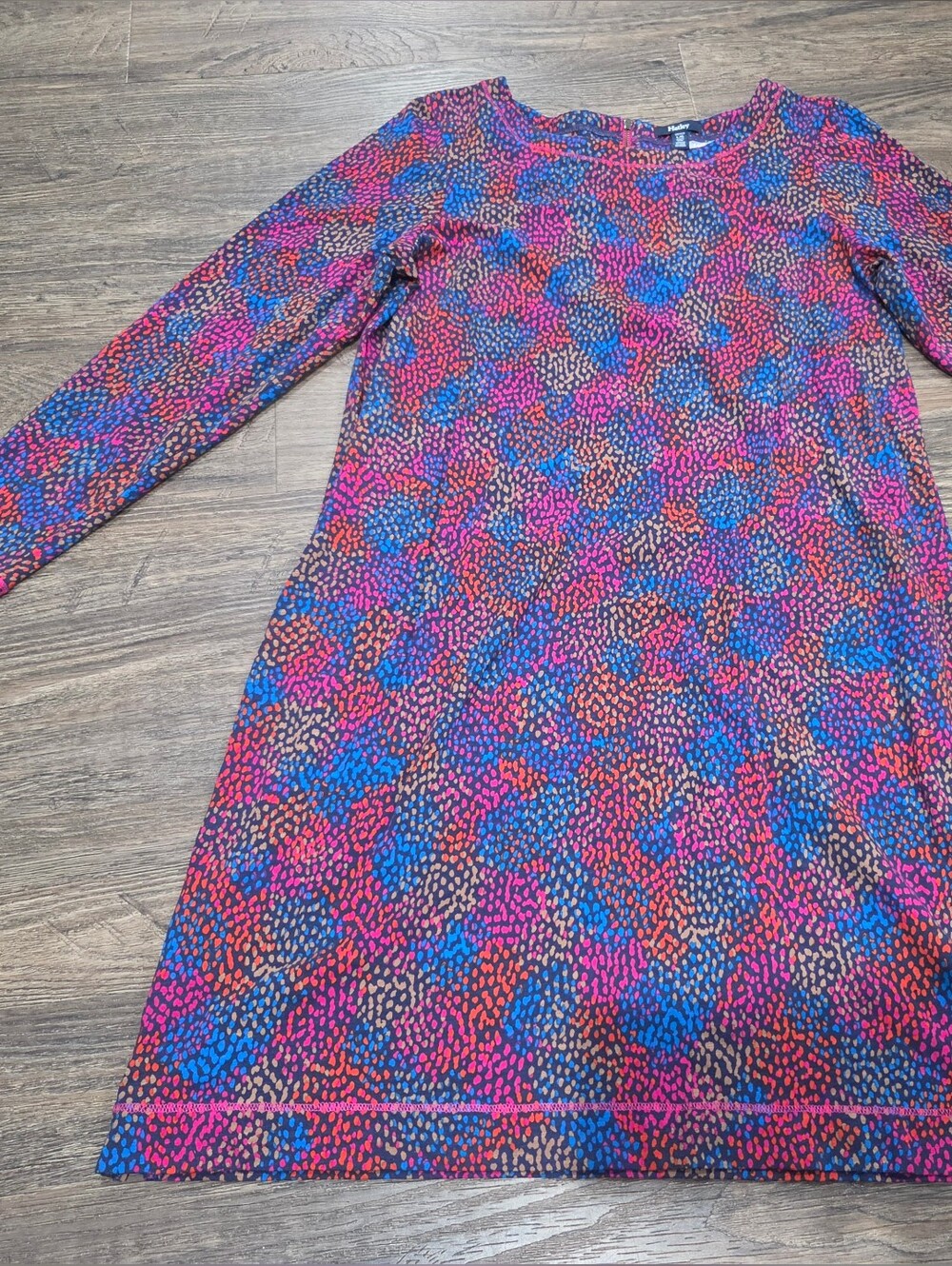 Hatley Navy Dress with Pink, Blue, Red and Tan Dot Print Size Large